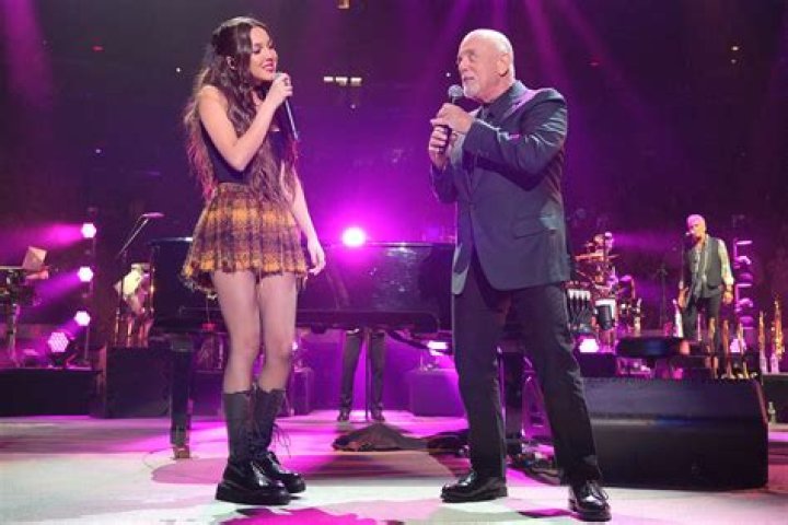 Billy Joel and Olivia Rodrigo backstage at Madison Square Garden Billy Joel in concert with Olivia Rodrigo at Madison Square Garden, New York, USA - 24 Aug 2022 Wearing Vivienne Westwood, Vintage