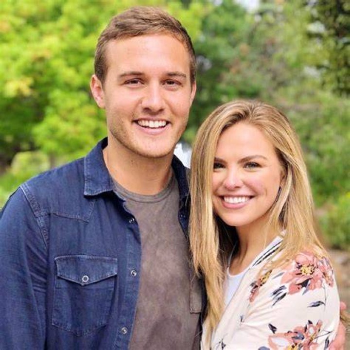 Peter Weber & Hannah Brown smiling at each other