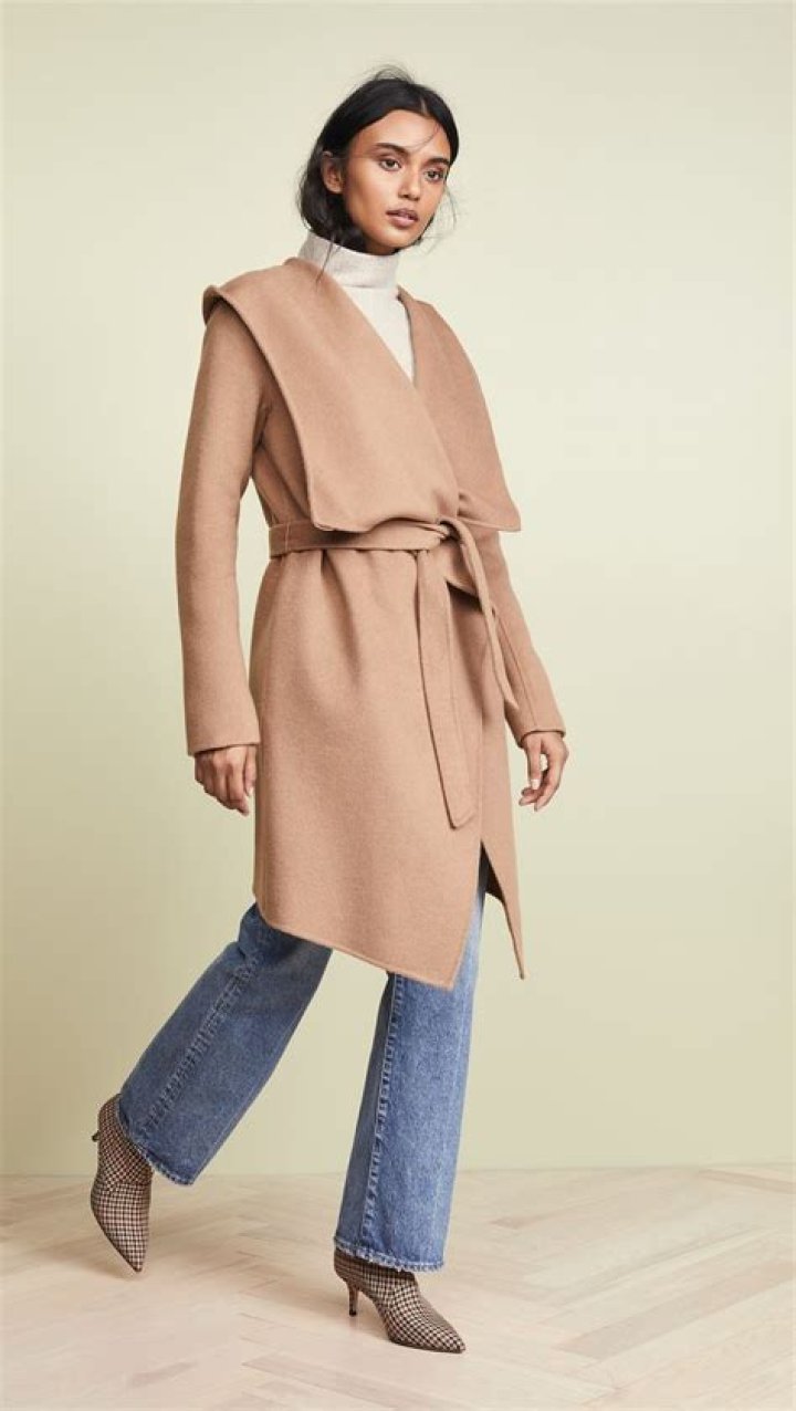 Soia & Kyo SAMIA double-face wool coat in Quartz, $490