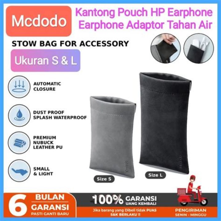 STOW Clip-On Earphone Case &ndash; Sapphire Blue & Pale Grey, $170, stowlondon.co.uk