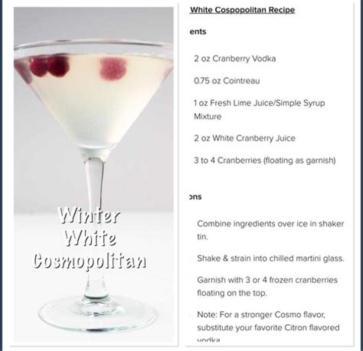 White Cranberry Vodka Cocktail